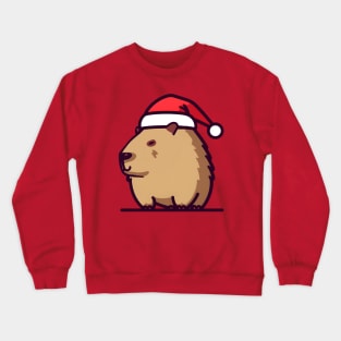 Christmas Capybara in Santa hat Crewneck Sweatshirt